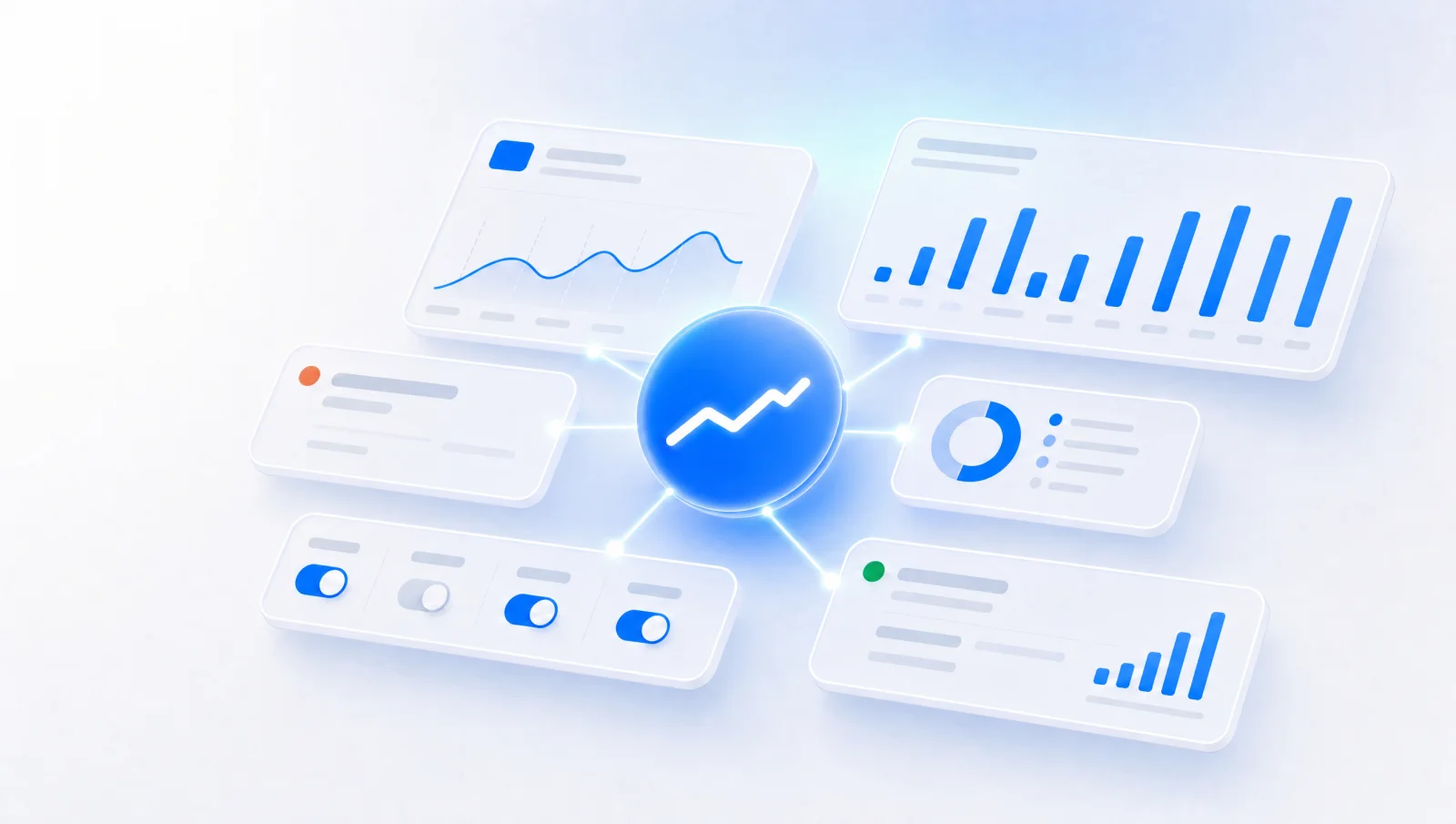 Diagram of ad platform signals flowing through a server-side tracking layer, rendered in AdBoost blue